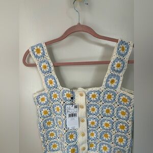 NWT crochet button front top by Mango